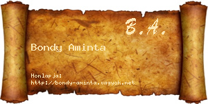 Bondy Aminta névjegykártya